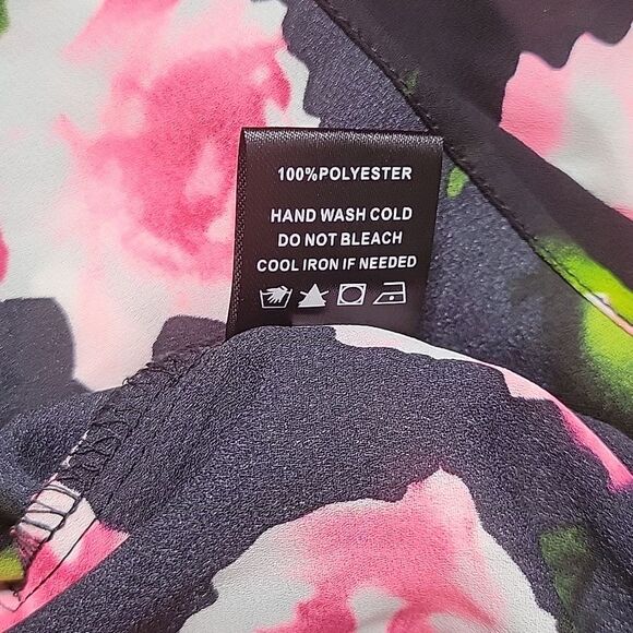 Buddy Love Black/Pink Floral Longsleeve Blouse - Picture 3 of 5